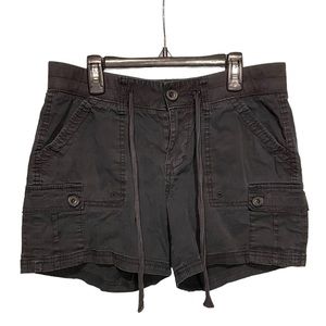 Sonoma Women's Black Mid-Rise Drawstring Cargo Shorts (Size 4)